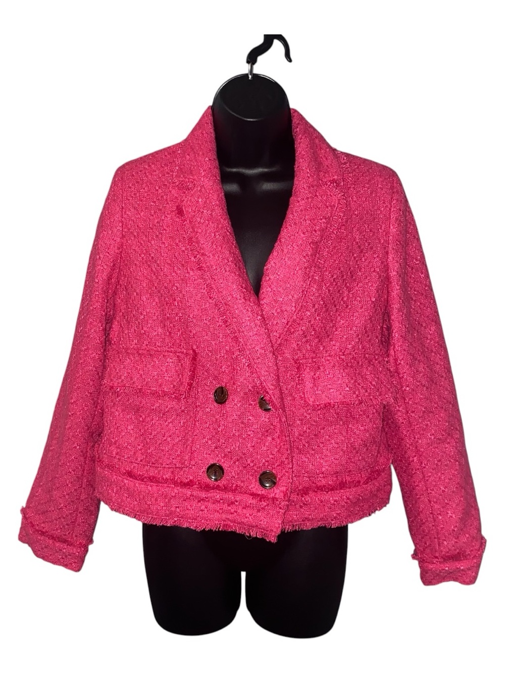 Talbots Women’s Pink Blazer Jacket Size 6P Long Sleeve Button Front Pockets